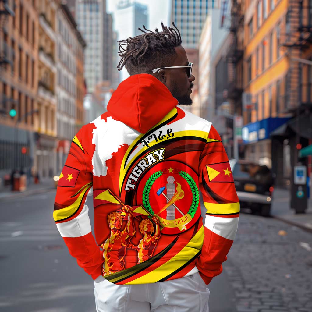 Ethiopia Tigray Zip Hoodie Revolution Emblem Freedom Fighters and Flag