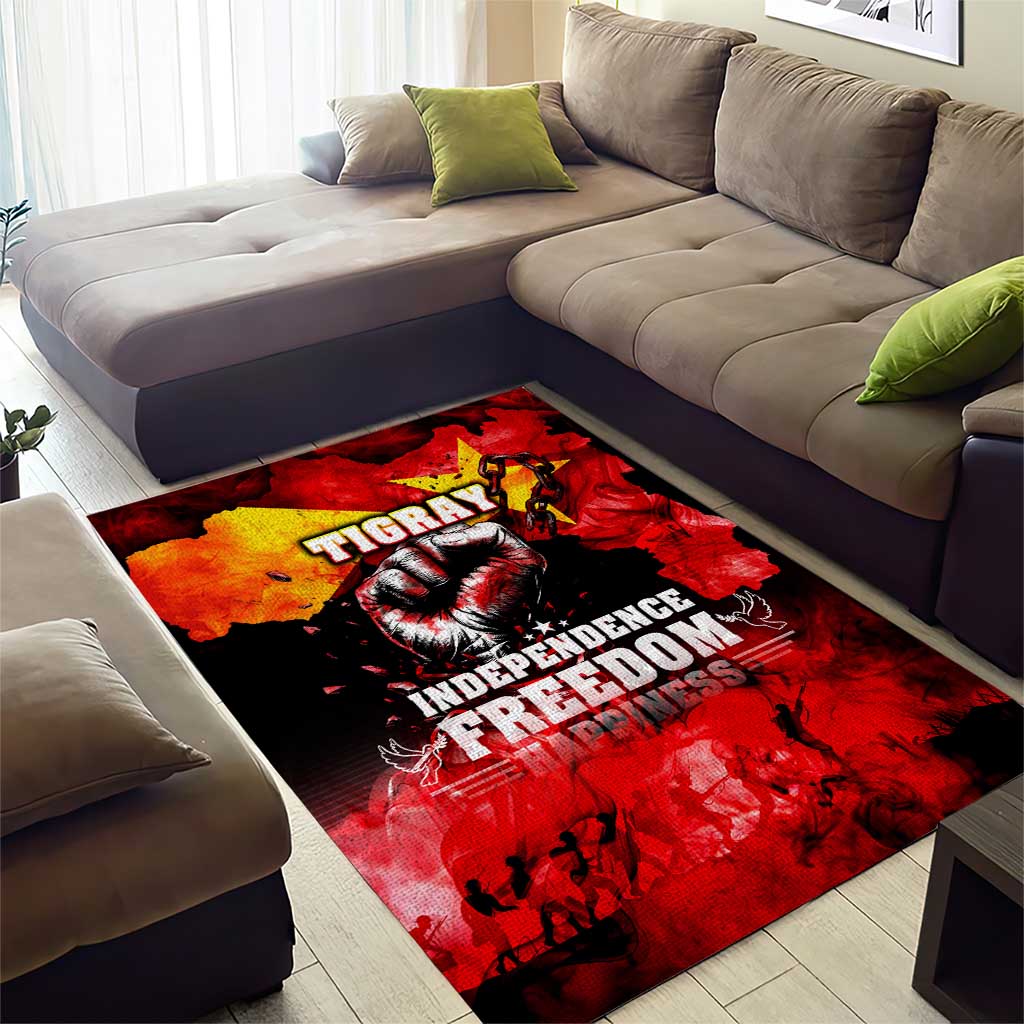 Tigrayans Independence Area Rug I Stand with Tigray - Fist of Freedom