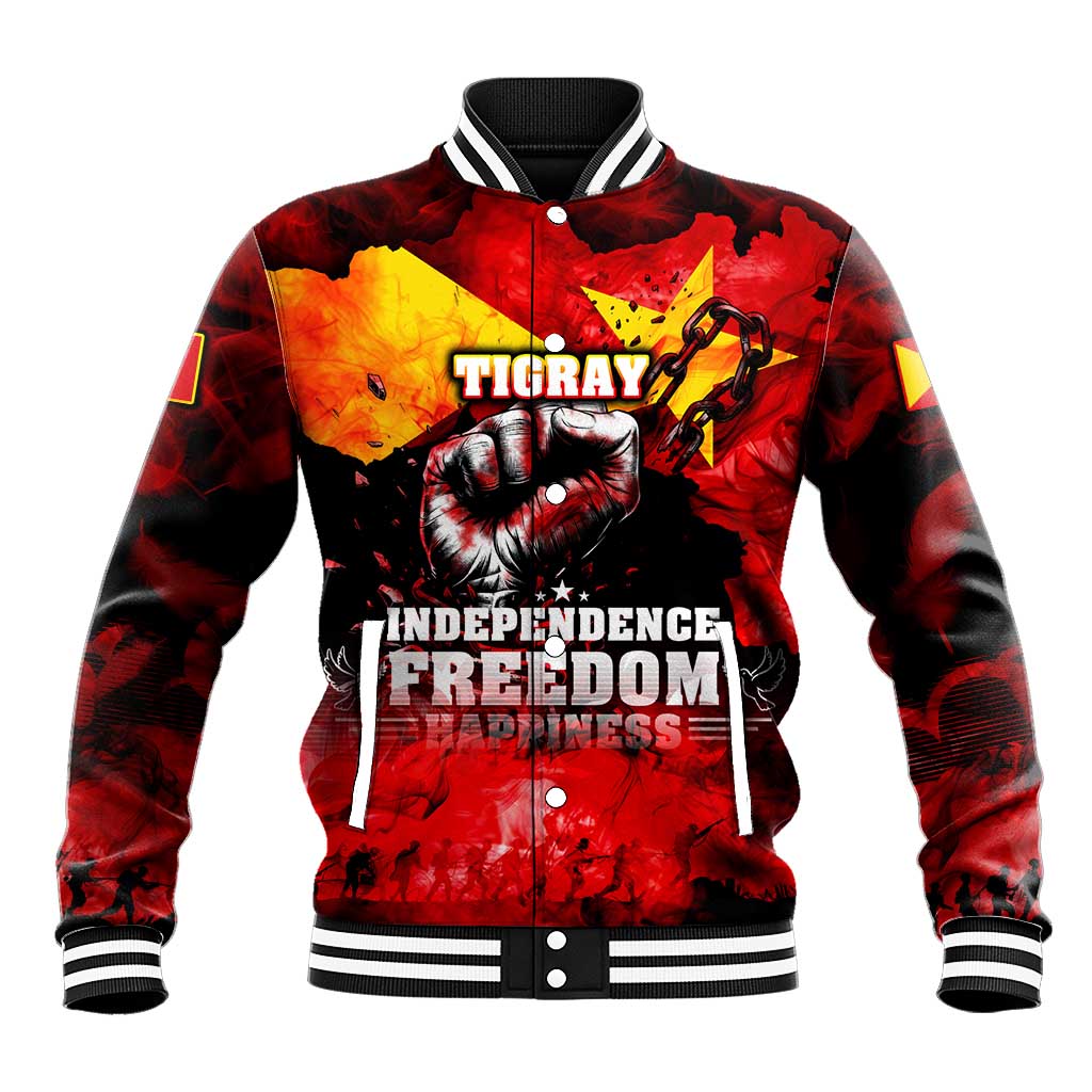 Tigrayans Independence Baseball Jacket I Stand with Tigray - Fist of Freedom