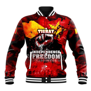 Tigrayans Independence Baseball Jacket I Stand with Tigray - Fist of Freedom