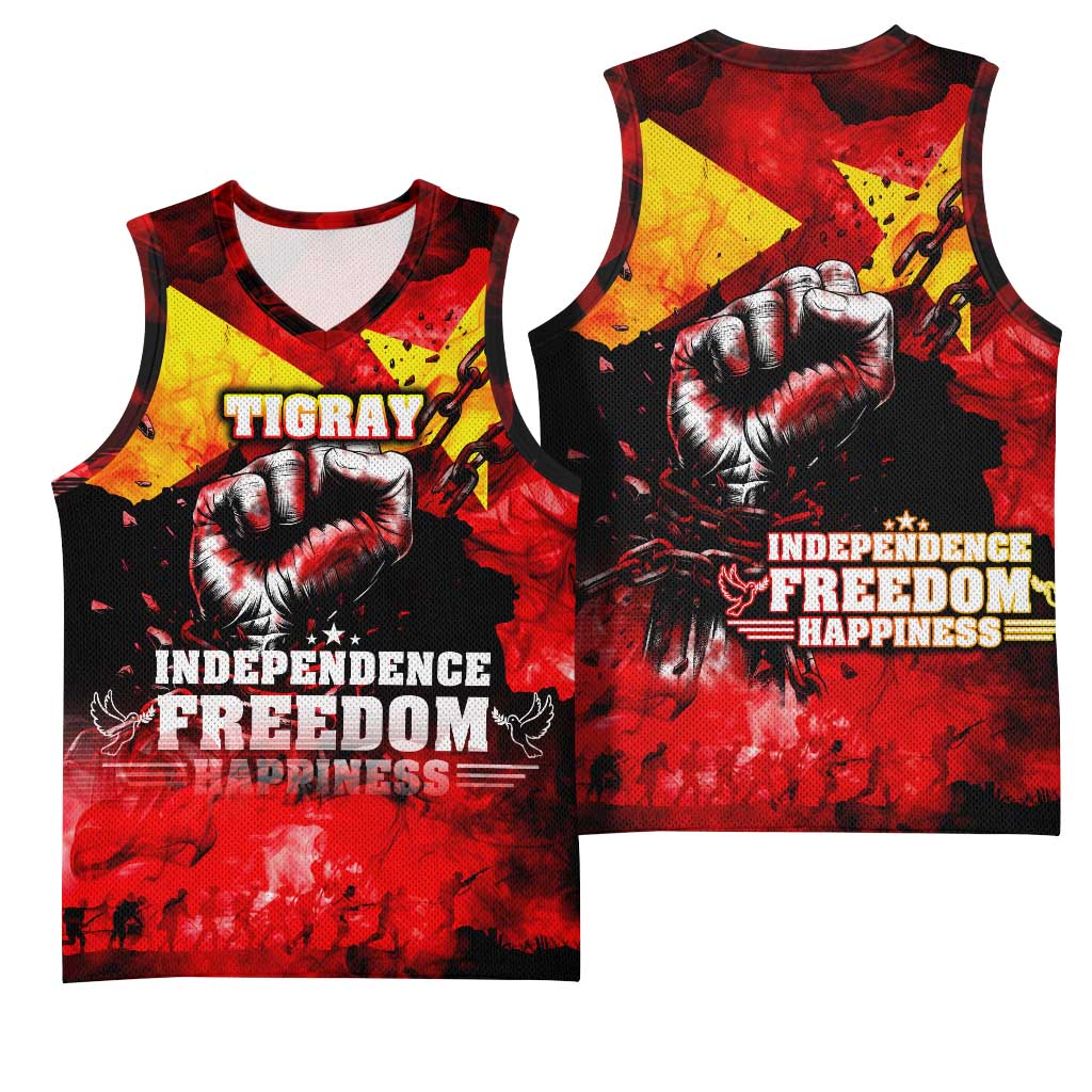 Tigrayans Independence Basketball Jersey I Stand with Tigray - Fist of Freedom DT02