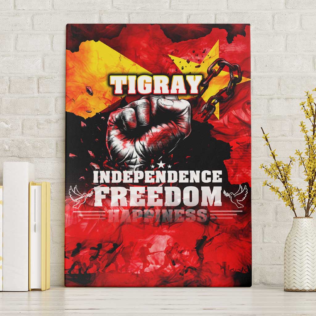 Tigrayans Independence Canvas Wall Art I Stand with Tigray - Fist of Freedom