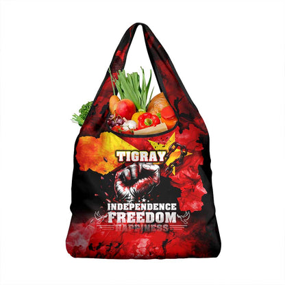 Tigrayans Independence Grocery Bag I Stand with Tigray - Fist of Freedom
