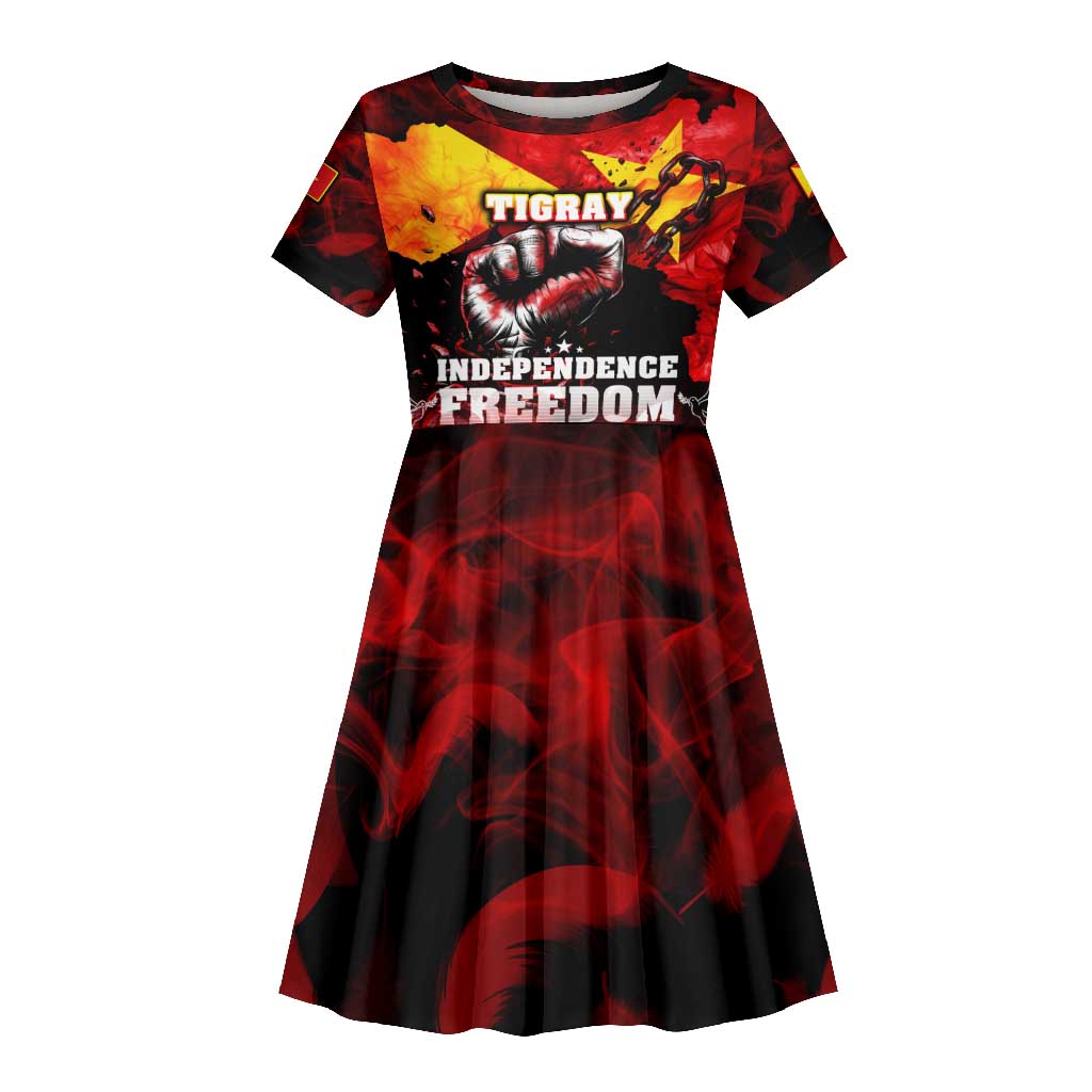 Tigrayans Independence Kid Short Sleeve Dress I Stand with Tigray - Fist of Freedom