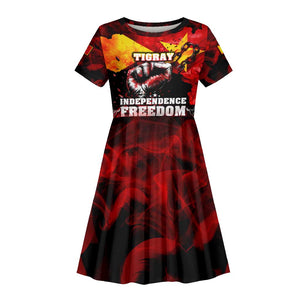 Tigrayans Independence Kid Short Sleeve Dress I Stand with Tigray - Fist of Freedom