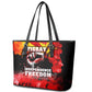 Tigrayans Independence Leather Tote Bag I Stand with Tigray - Fist of Freedom