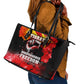Tigrayans Independence Leather Tote Bag I Stand with Tigray - Fist of Freedom