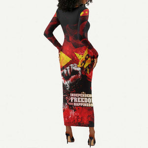 Tigrayans Independence Long Sleeve Bodycon Dress I Stand with Tigray - Fist of Freedom DT02