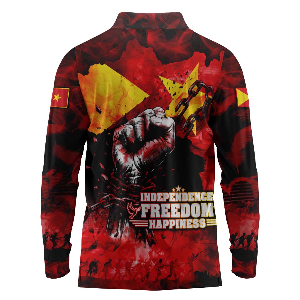 Tigrayans Independence Long Sleeve Polo Shirt I Stand with Tigray - Fist of Freedom