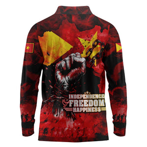 Tigrayans Independence Long Sleeve Polo Shirt I Stand with Tigray - Fist of Freedom