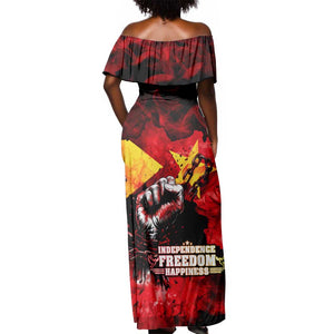 Tigrayans Independence Off Shoulder Maxi Dress I Stand with Tigray - Fist of Freedom
