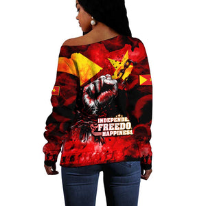 Tigrayans Independence Off Shoulder Sweater I Stand with Tigray - Fist of Freedom