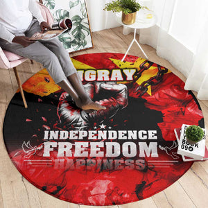 Tigrayans Independence Round Carpet I Stand with Tigray - Fist of Freedom