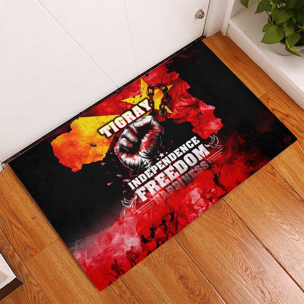 Tigrayans Independence Rubber Doormat I Stand with Tigray - Fist of Freedom
