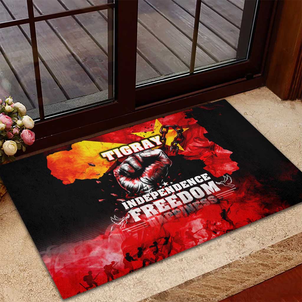 Tigrayans Independence Rubber Doormat I Stand with Tigray - Fist of Freedom