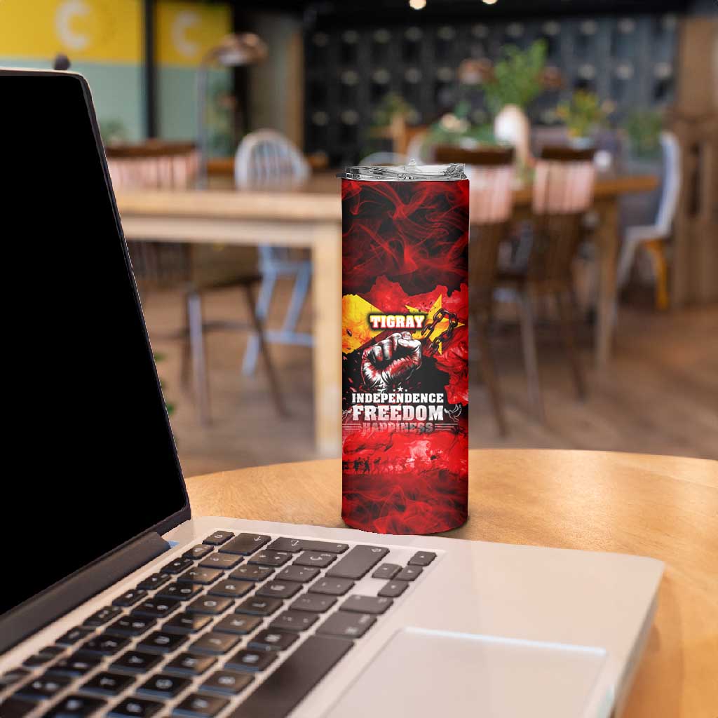 Tigrayans Independence Skinny Tumbler I Stand with Tigray - Fist of Freedom