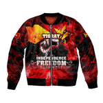 Tigrayans Independence Sleeve Zip Bomber Jacket I Stand with Tigray - Fist of Freedom