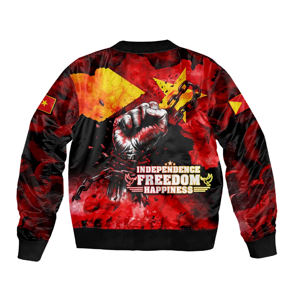 Tigrayans Independence Sleeve Zip Bomber Jacket I Stand with Tigray - Fist of Freedom
