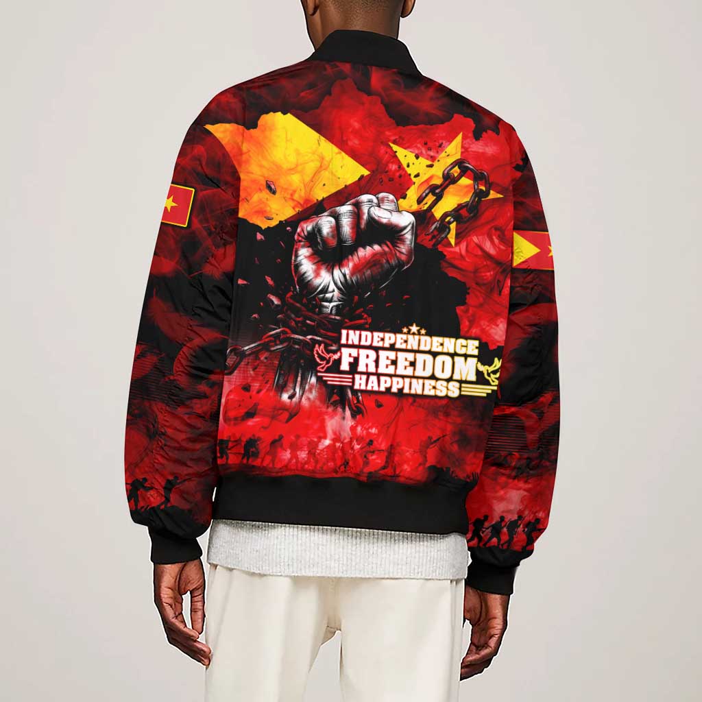 Tigrayans Independence Sleeve Zip Bomber Jacket I Stand with Tigray - Fist of Freedom