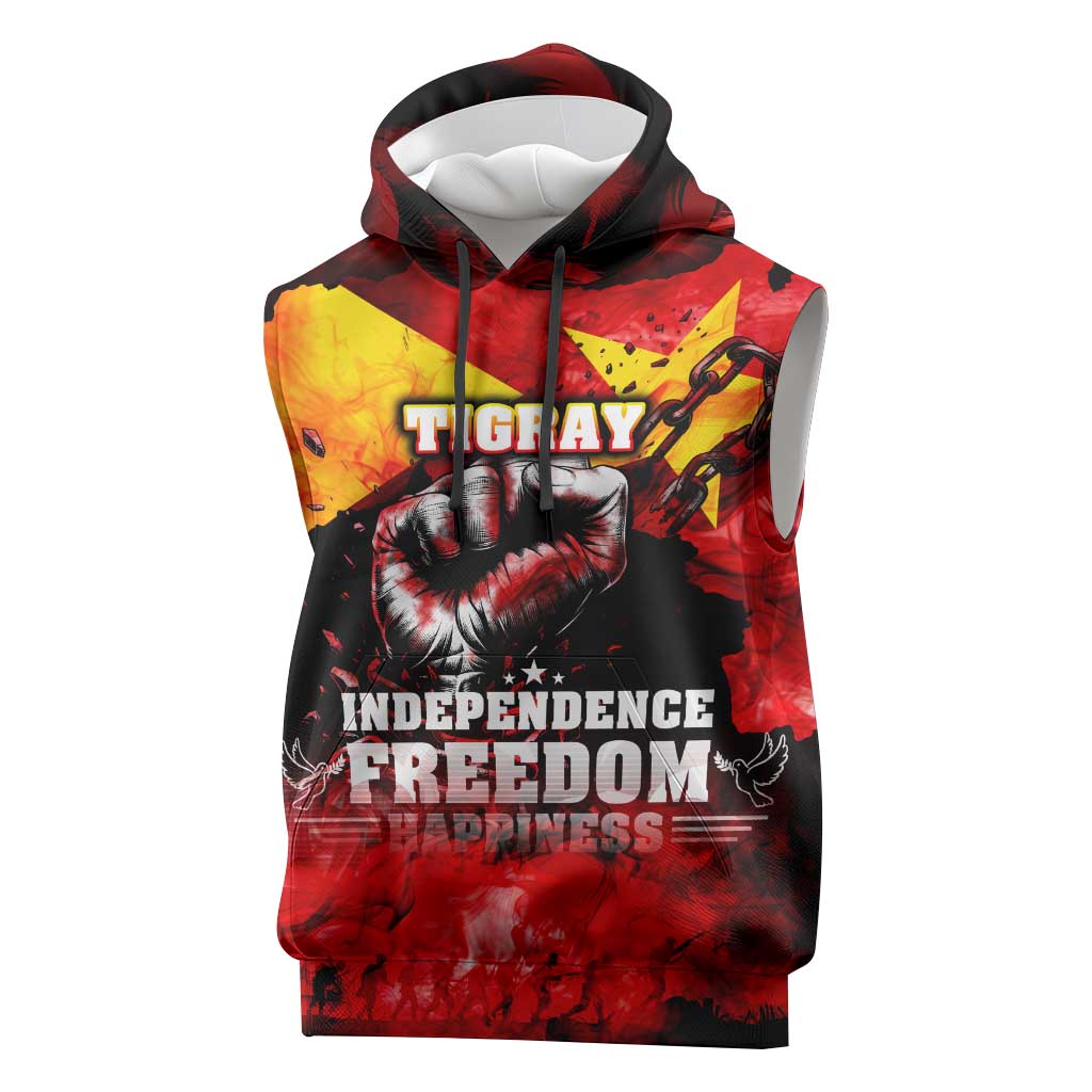 Tigrayans Independence Sleeveless Hoodie I Stand with Tigray - Fist of Freedom - African Pride
