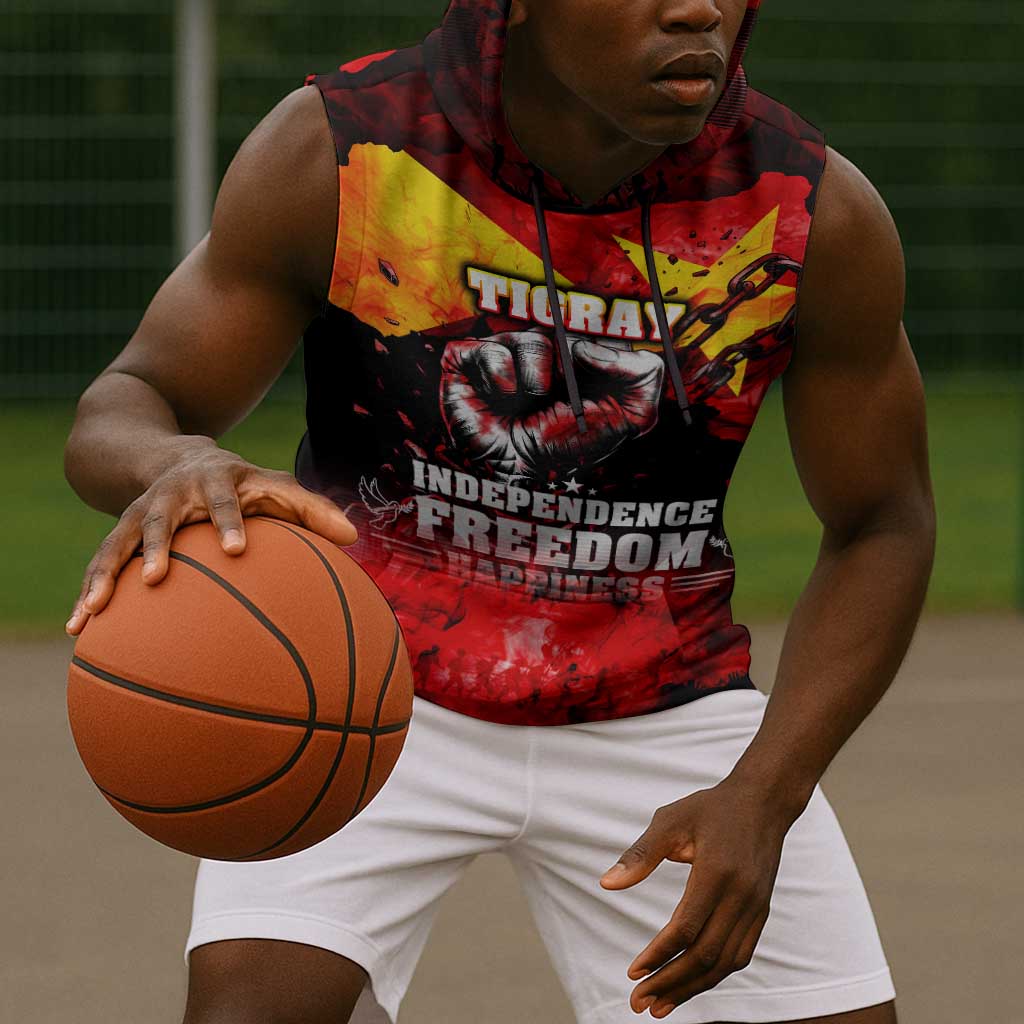 Tigrayans Independence Sleeveless Hoodie I Stand with Tigray - Fist of Freedom - African Pride