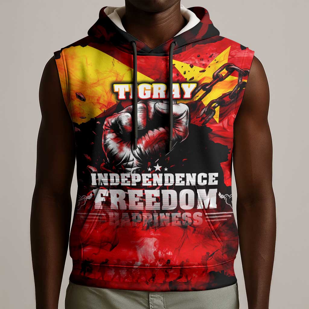 Tigrayans Independence Sleeveless Hoodie I Stand with Tigray - Fist of Freedom - African Pride