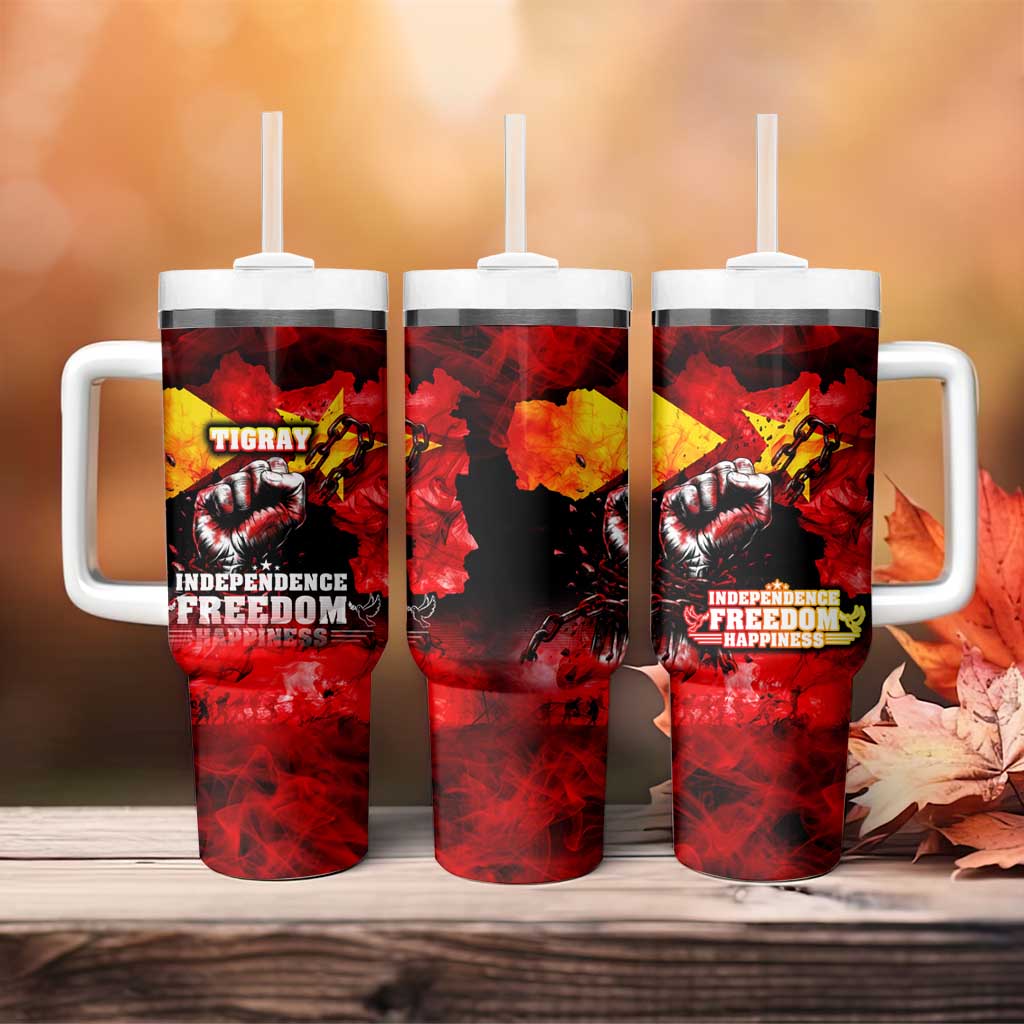 Tigrayans Independence Tumbler With Handle I Stand with Tigray - Fist of Freedom