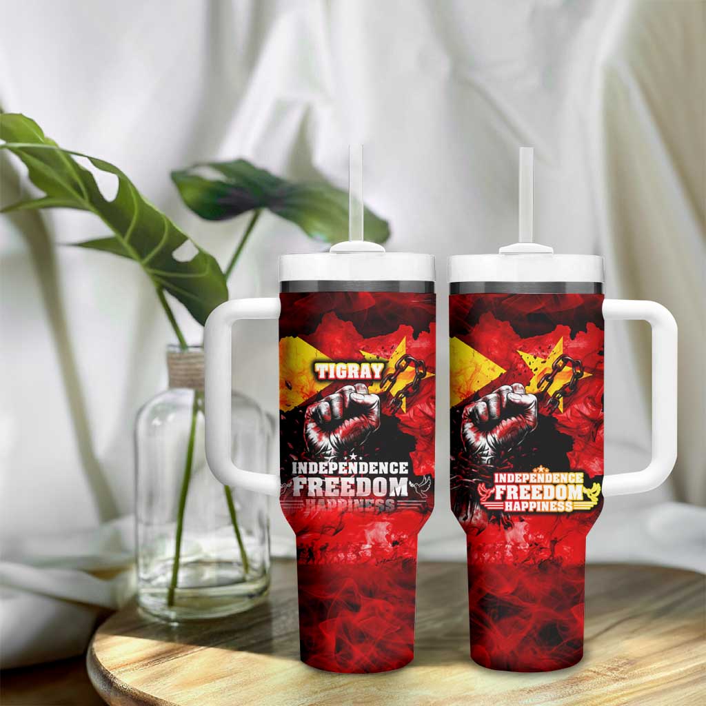 Tigrayans Independence Tumbler With Handle I Stand with Tigray - Fist of Freedom