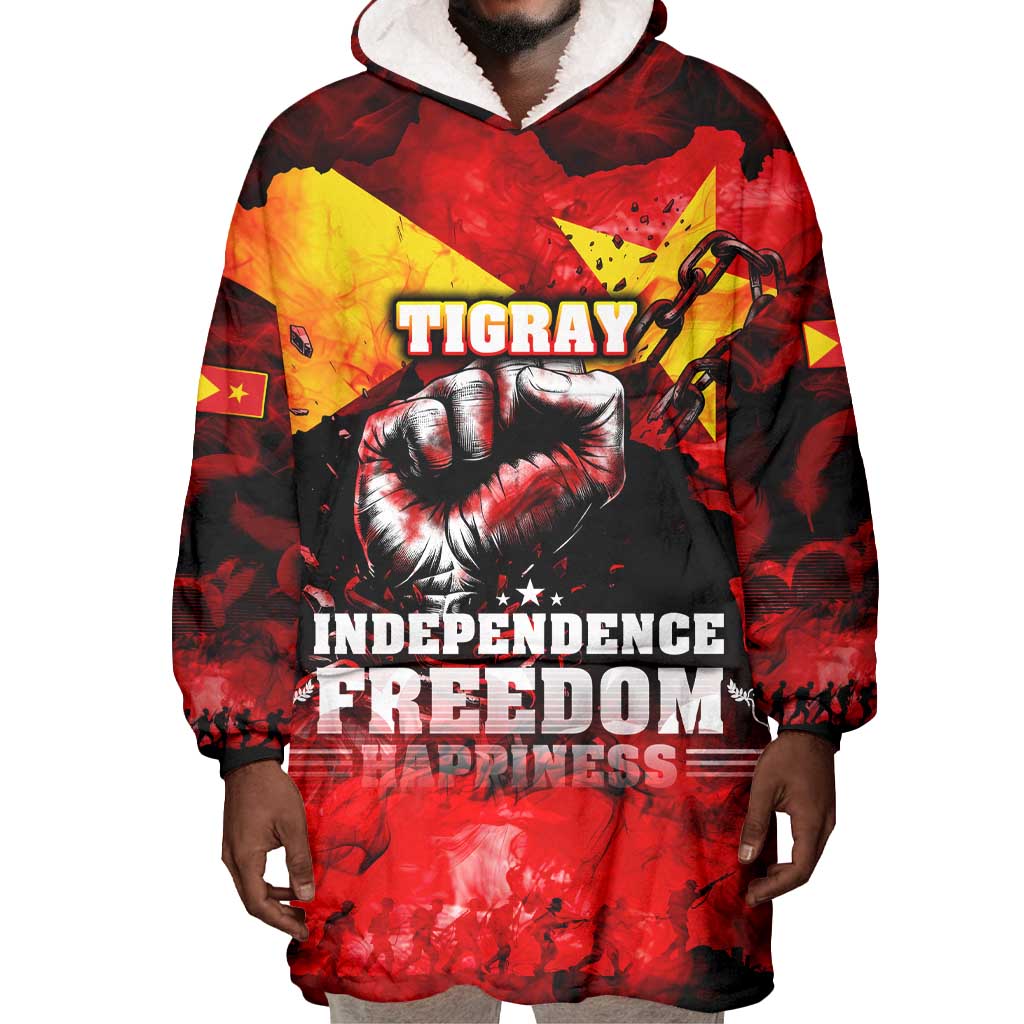 Tigrayans Independence Wearable Blanket Hoodie I Stand with Tigray - Fist of Freedom