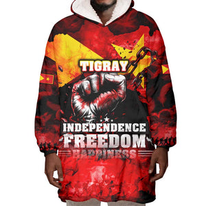 Tigrayans Independence Wearable Blanket Hoodie I Stand with Tigray - Fist of Freedom