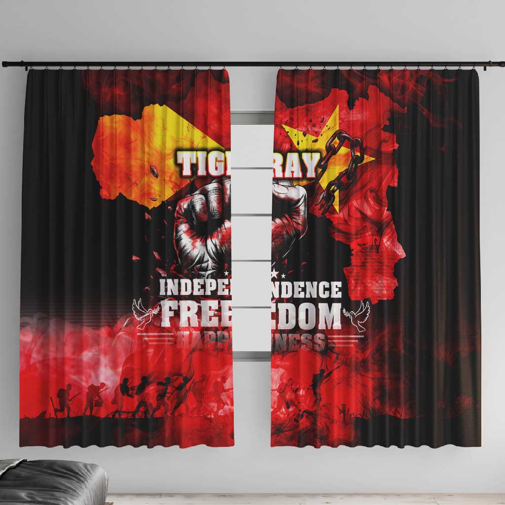 Tigrayans Independence Window Curtain I Stand with Tigray - Fist of Freedom