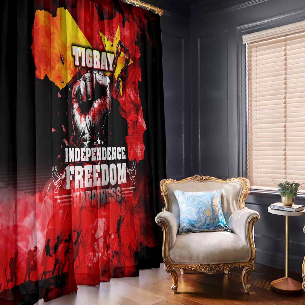 Tigrayans Independence Window Curtain I Stand with Tigray - Fist of Freedom
