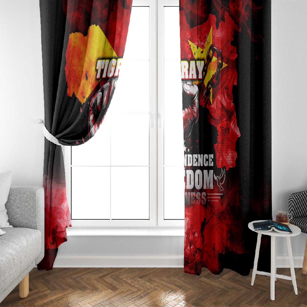 Tigrayans Independence Window Curtain I Stand with Tigray - Fist of Freedom