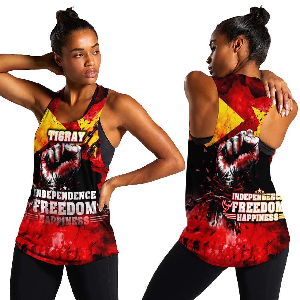 Tigrayans Independence Women Racerback Tank I Stand with Tigray - Fist of Freedom
