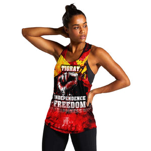 Tigrayans Independence Women Racerback Tank I Stand with Tigray - Fist of Freedom