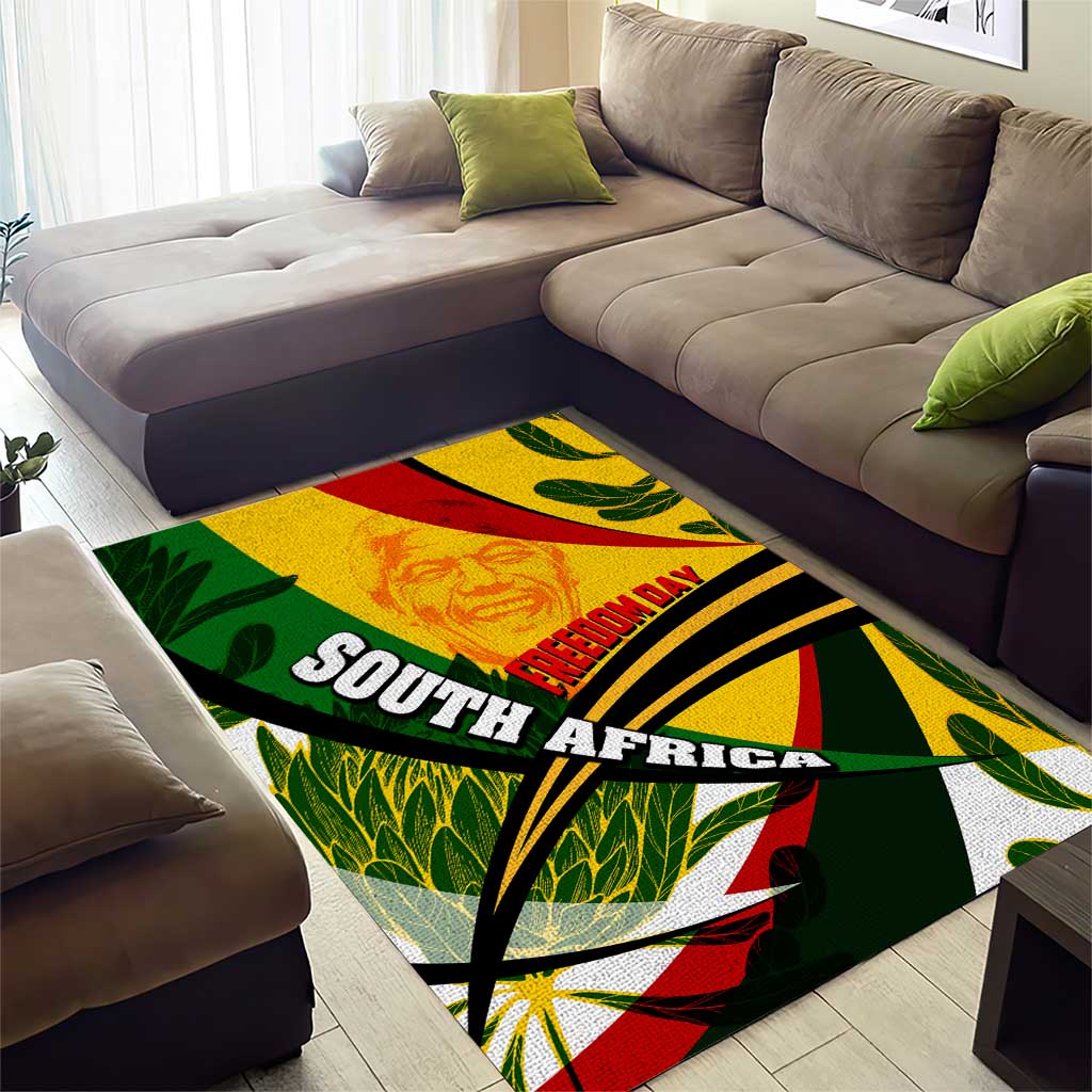 South Africa Freedom Day Mandela Area Rug National Pride Protea Flower