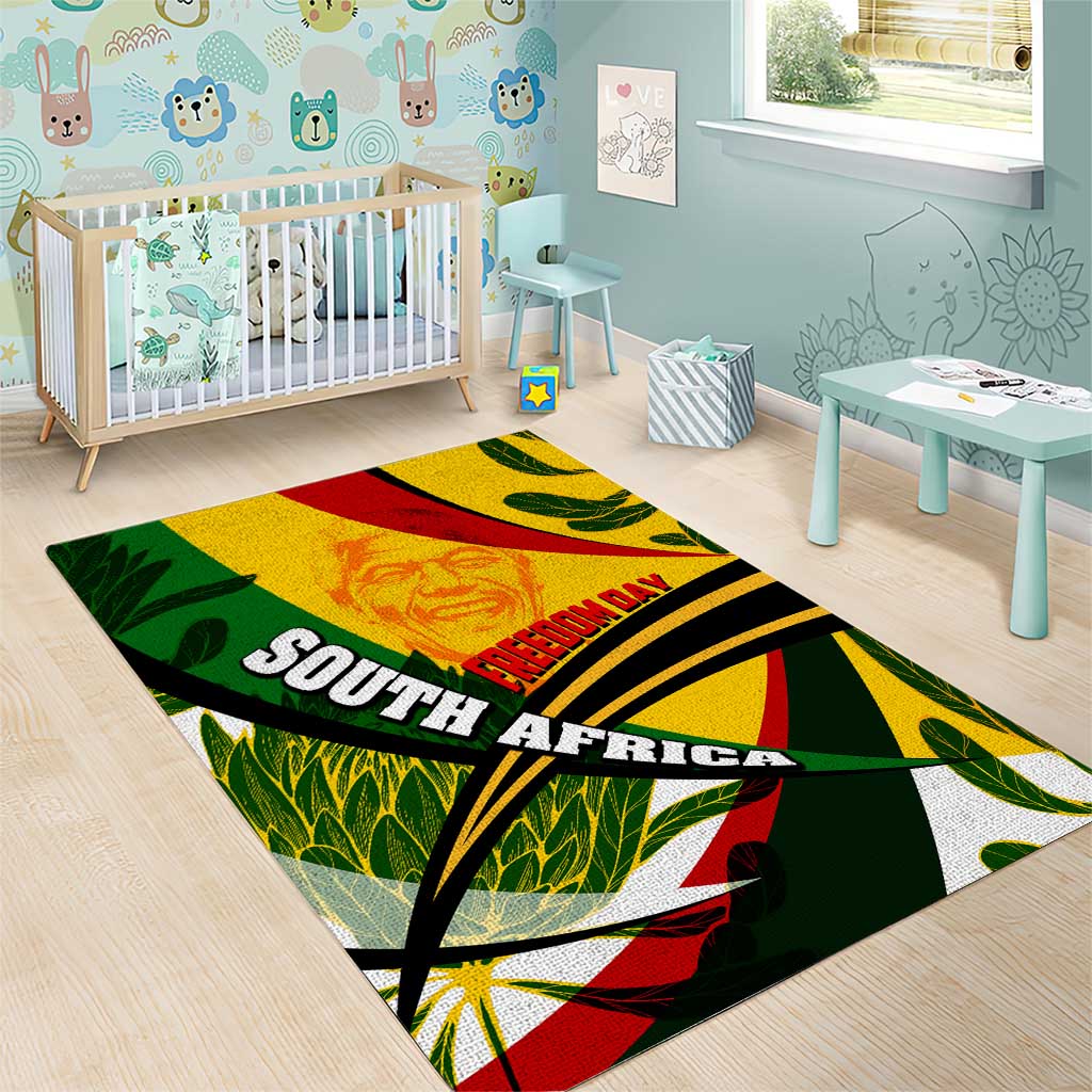South Africa Freedom Day Mandela Area Rug National Pride Protea Flower
