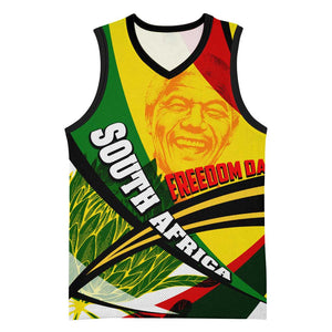 South Africa Freedom Day Mandela Basketball Jersey National Pride Protea Flower - African Pride