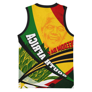 South Africa Freedom Day Mandela Basketball Jersey National Pride Protea Flower - African Pride