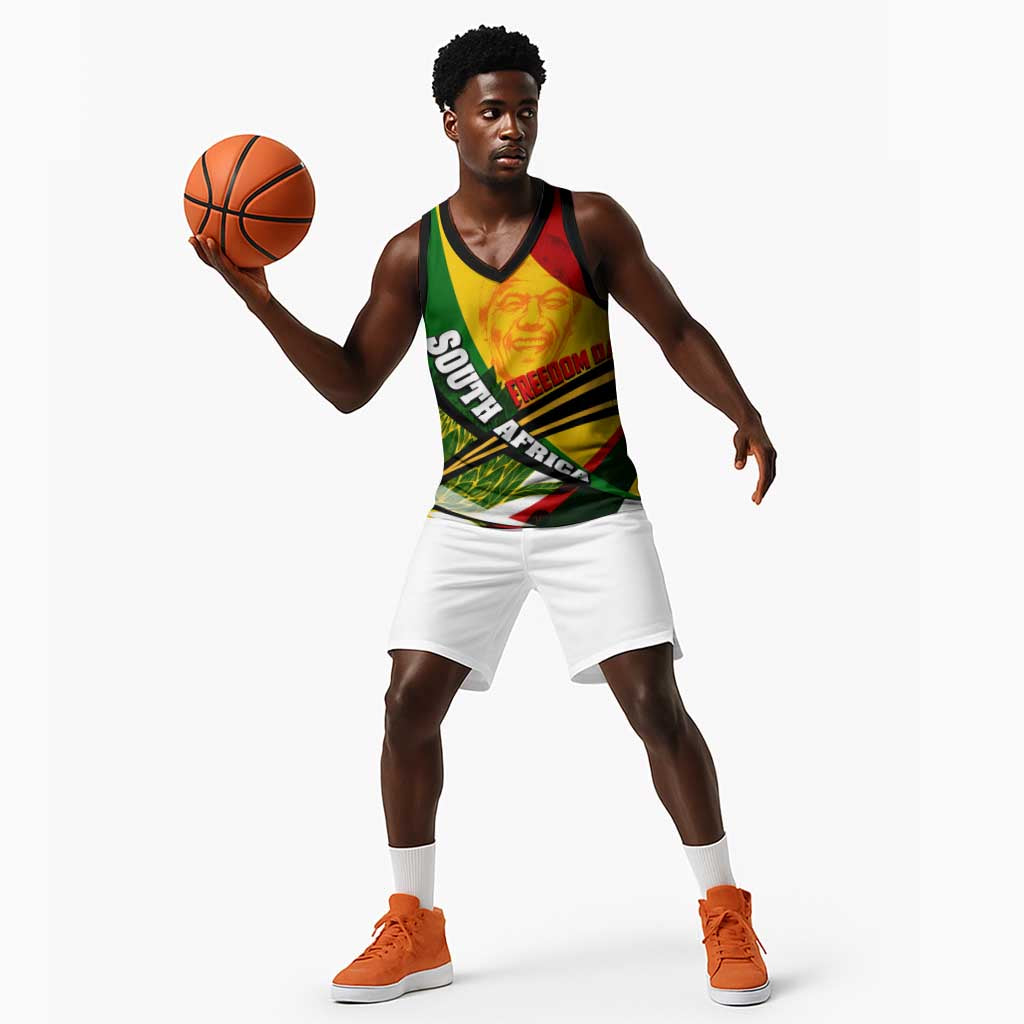 South Africa Freedom Day Mandela Basketball Jersey National Pride Protea Flower - African Pride
