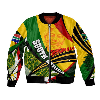 South Africa Freedom Day Mandela Bomber Jacket National Pride Protea Flower