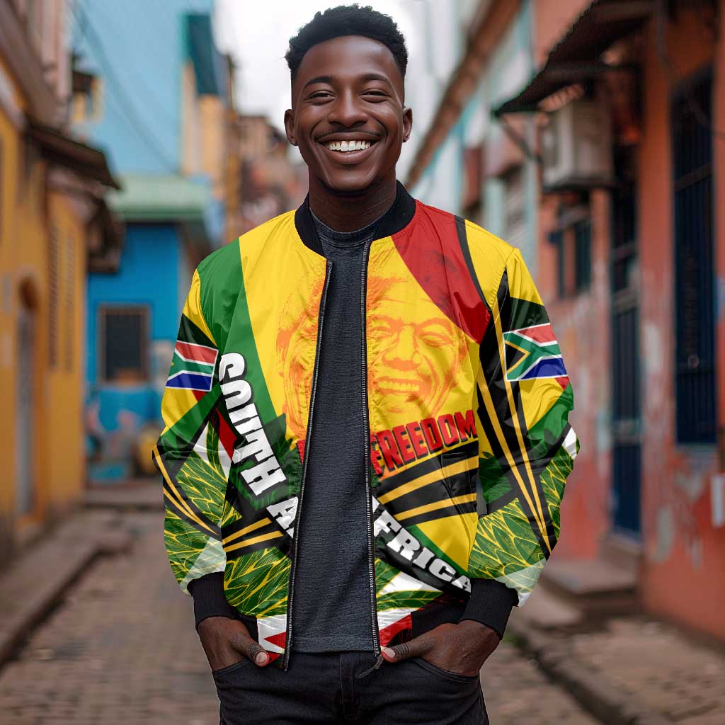 South Africa Freedom Day Mandela Bomber Jacket National Pride Protea Flower