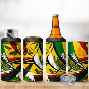 South Africa Freedom Day Mandela 4 in 1 Can Cooler Tumbler National Pride Protea Flower