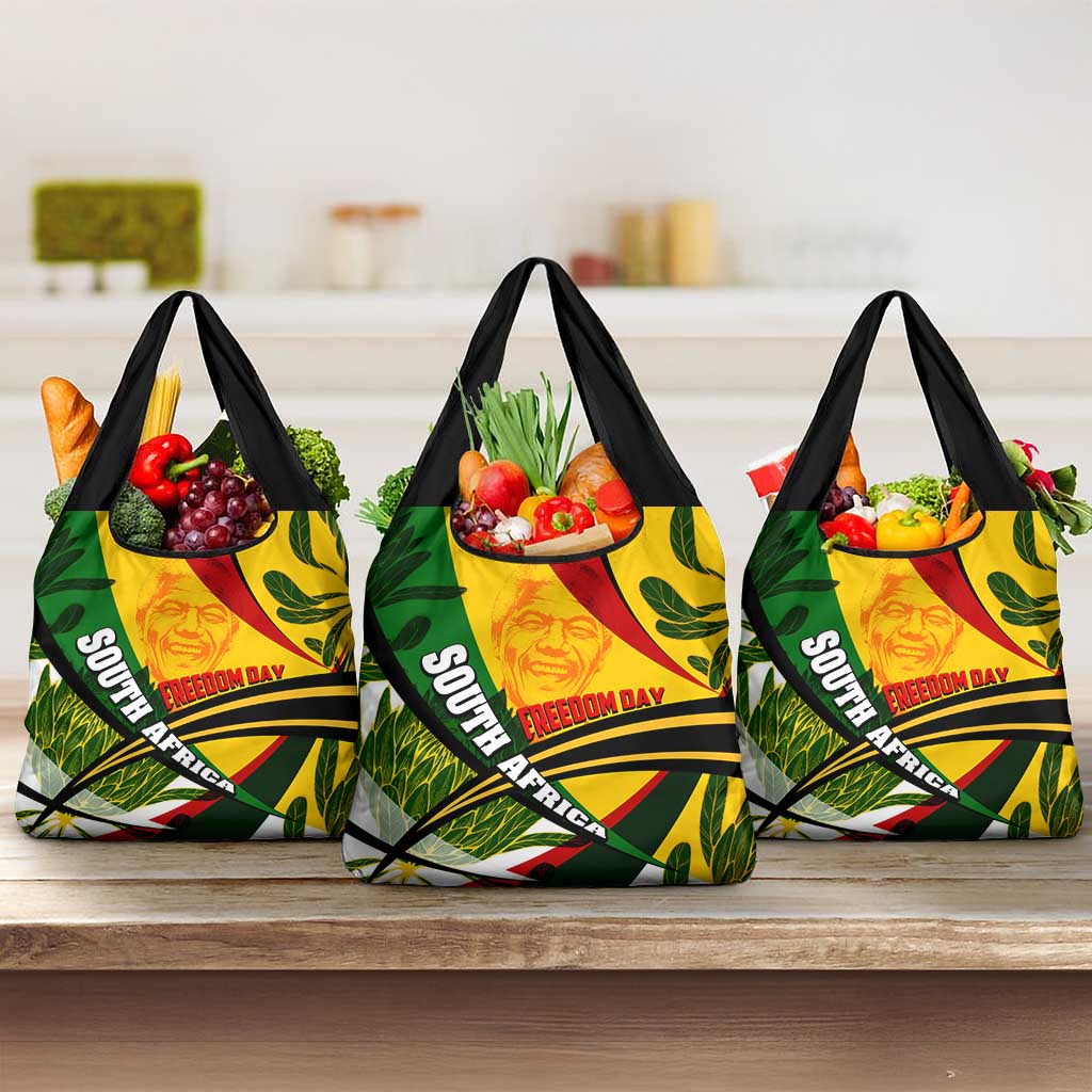 South Africa Freedom Day Mandela Grocery Bag National Pride Protea Flower