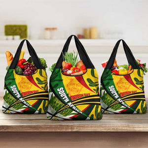 South Africa Freedom Day Mandela Grocery Bag National Pride Protea Flower
