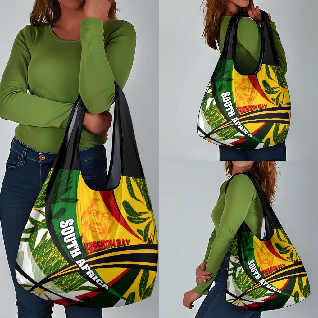 South Africa Freedom Day Mandela Grocery Bag National Pride Protea Flower