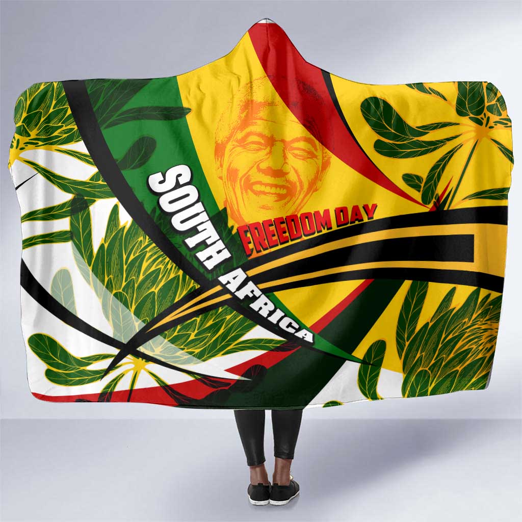 South Africa Freedom Day Mandela Hooded Blanket National Pride Protea Flower