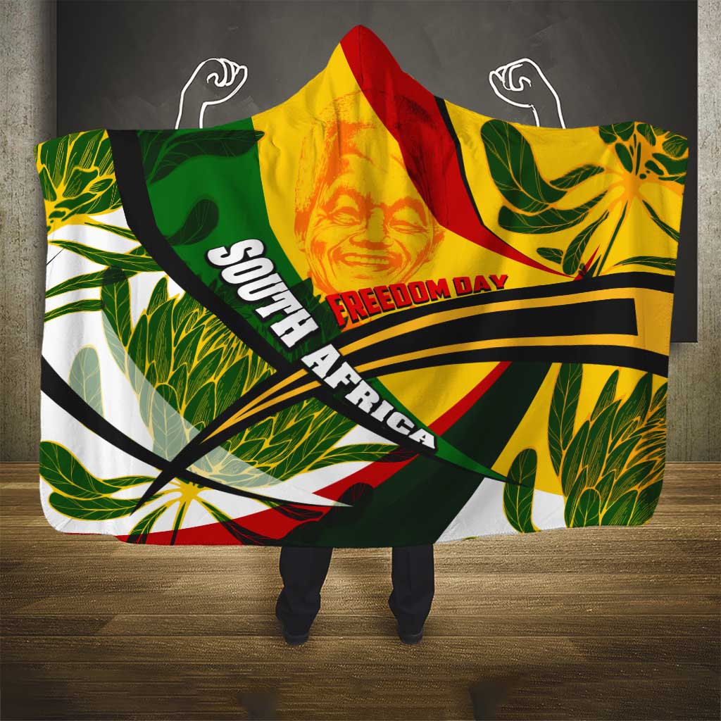 South Africa Freedom Day Mandela Hooded Blanket National Pride Protea Flower