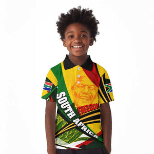 South Africa Freedom Day Mandela Kid Polo Shirt National Pride Protea Flower