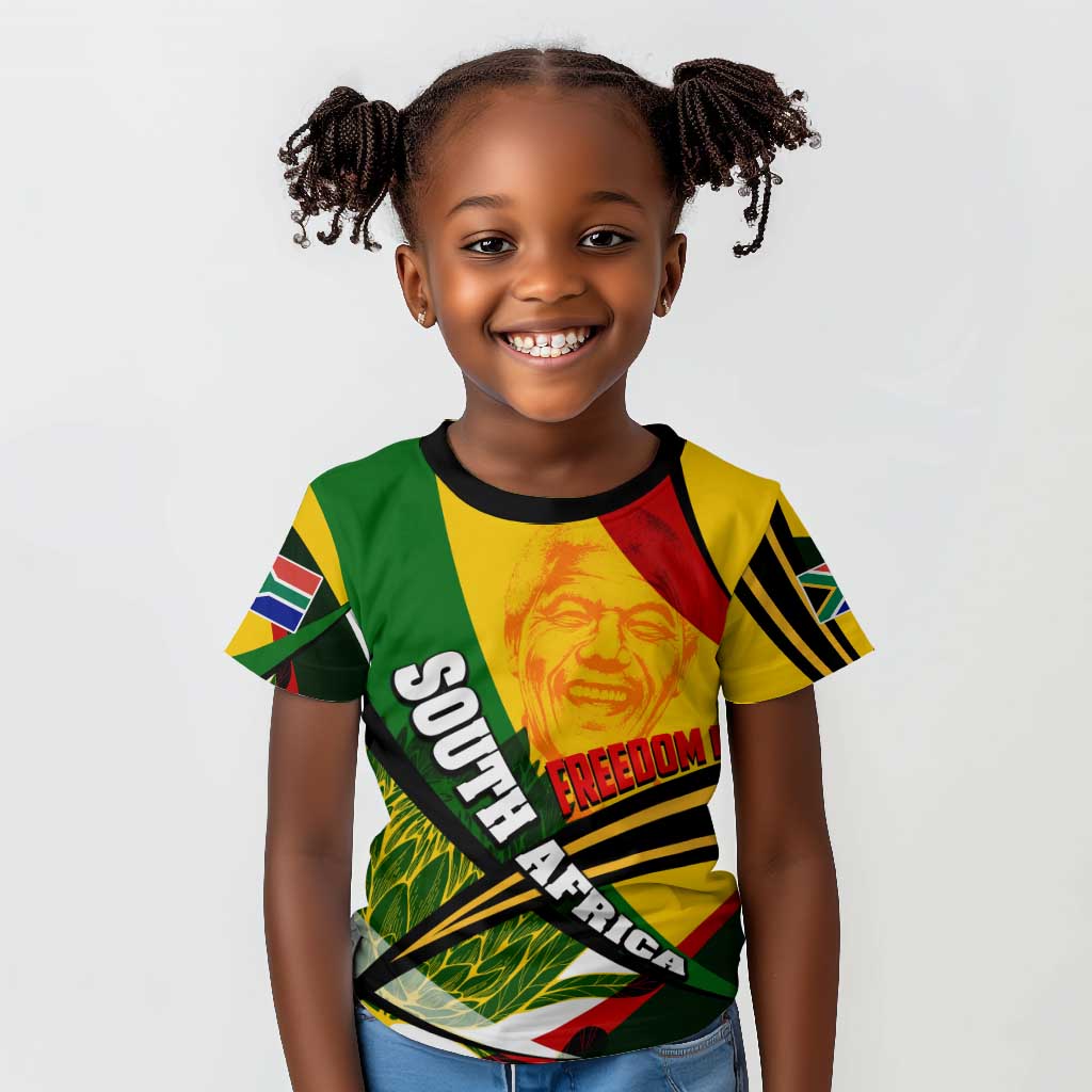 South Africa Freedom Day Mandela Kid T shirt National Pride Protea Flower